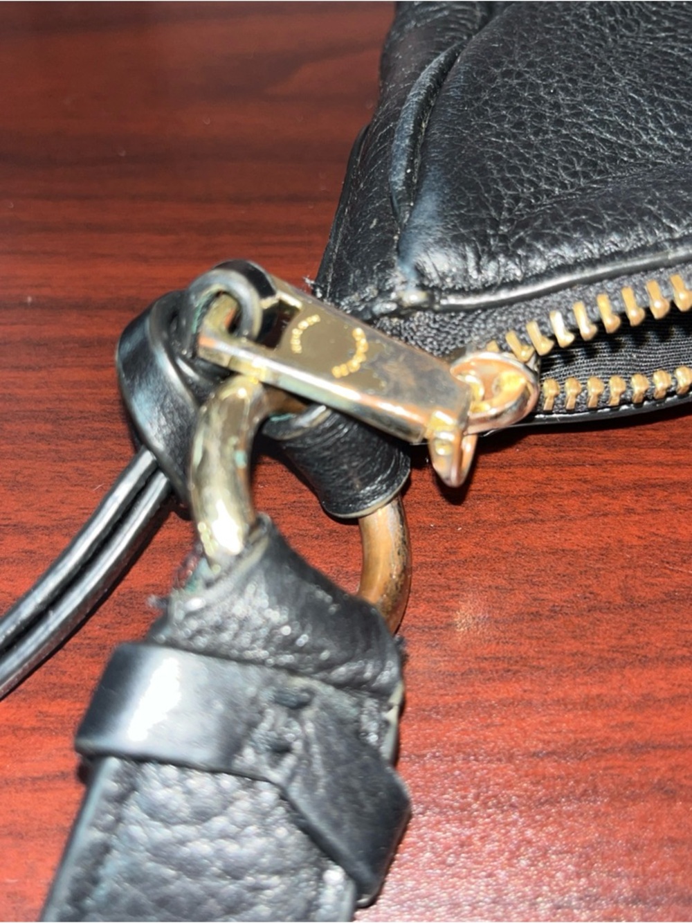 Coach Black Pebbled Leather Shoulder Bag with Gold Logo - Picture 12 of 12